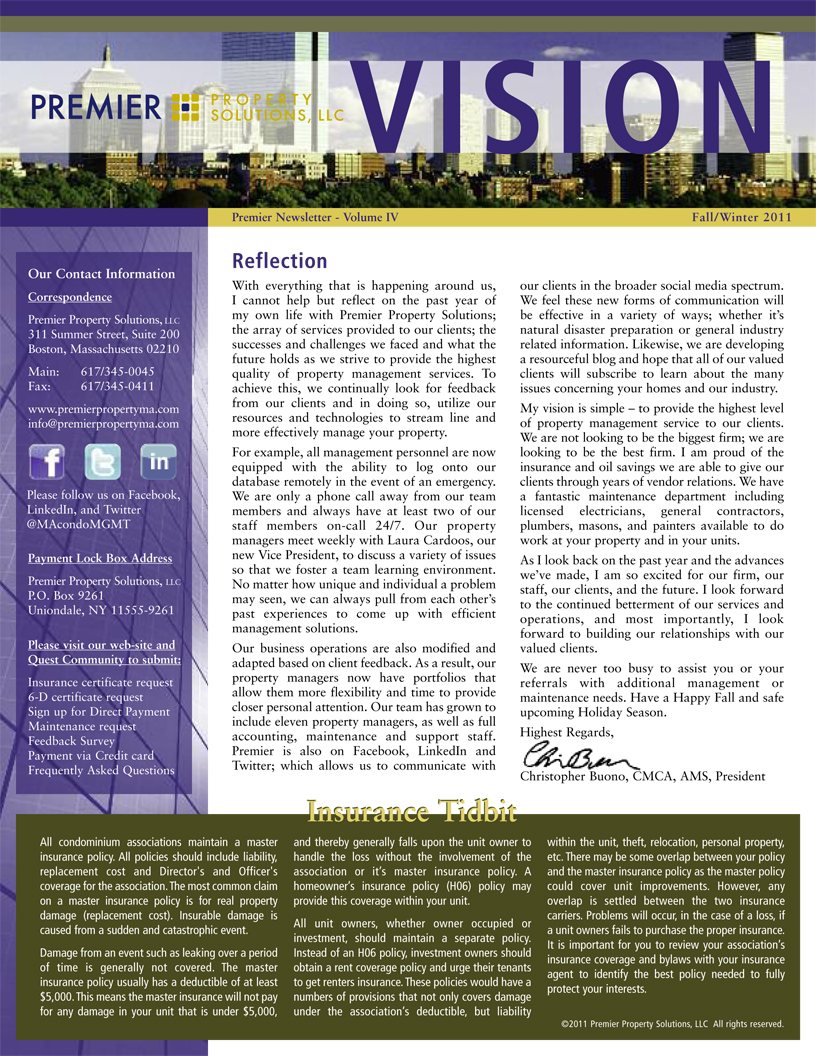 Newsletters Premier Property Solutions